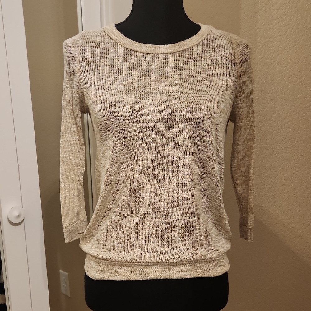 ISSI Cream Crew Neck Sweater Lightweight Knit